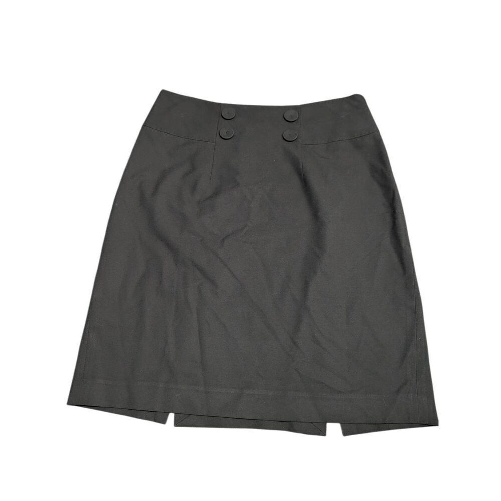 The Limited High-waisted Pencil Skirt with Two Buttons at the Waistband Charcoal